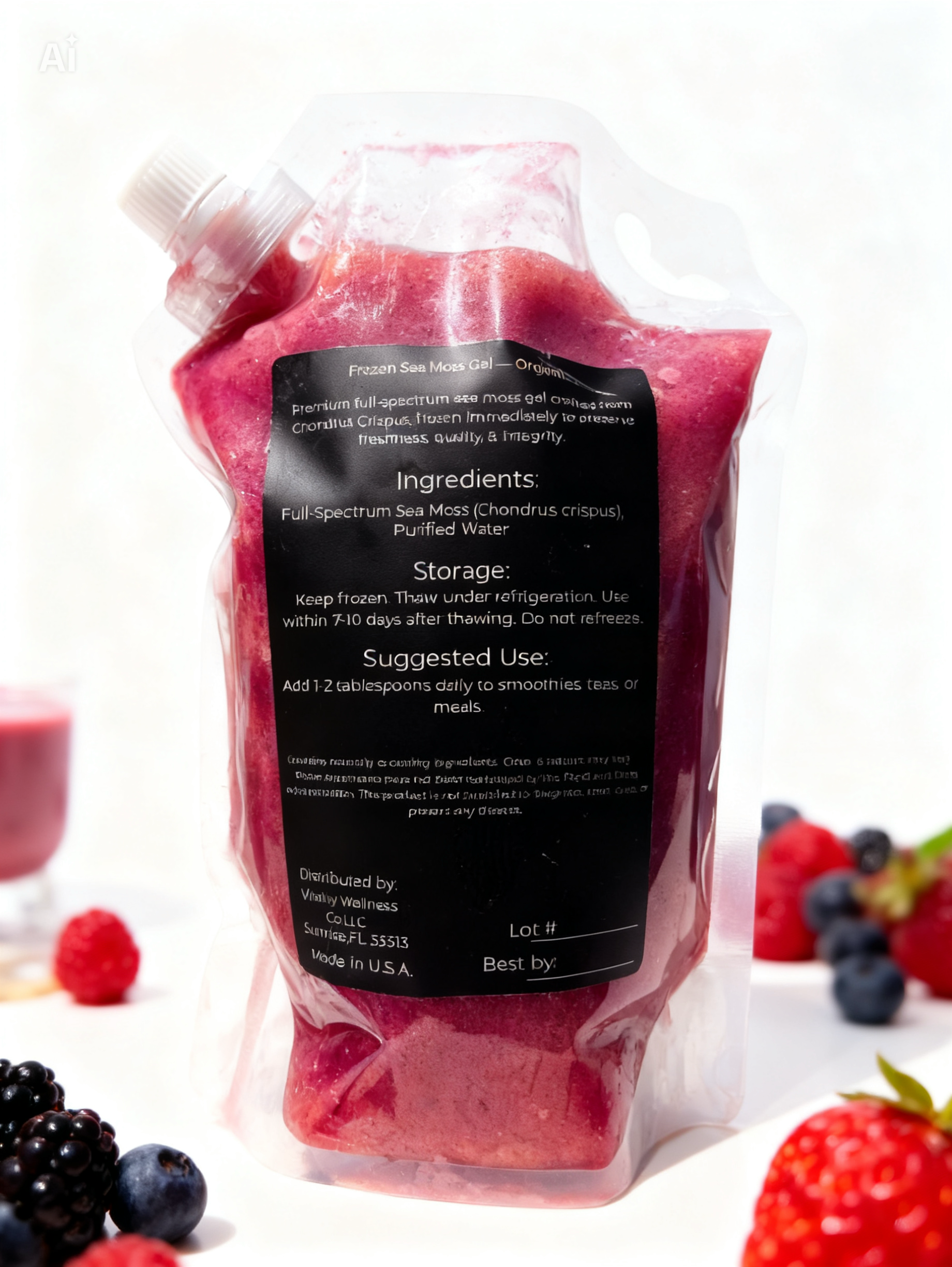 Wildcrafted Frozen Sea Moss Gel — 32oz Pouch