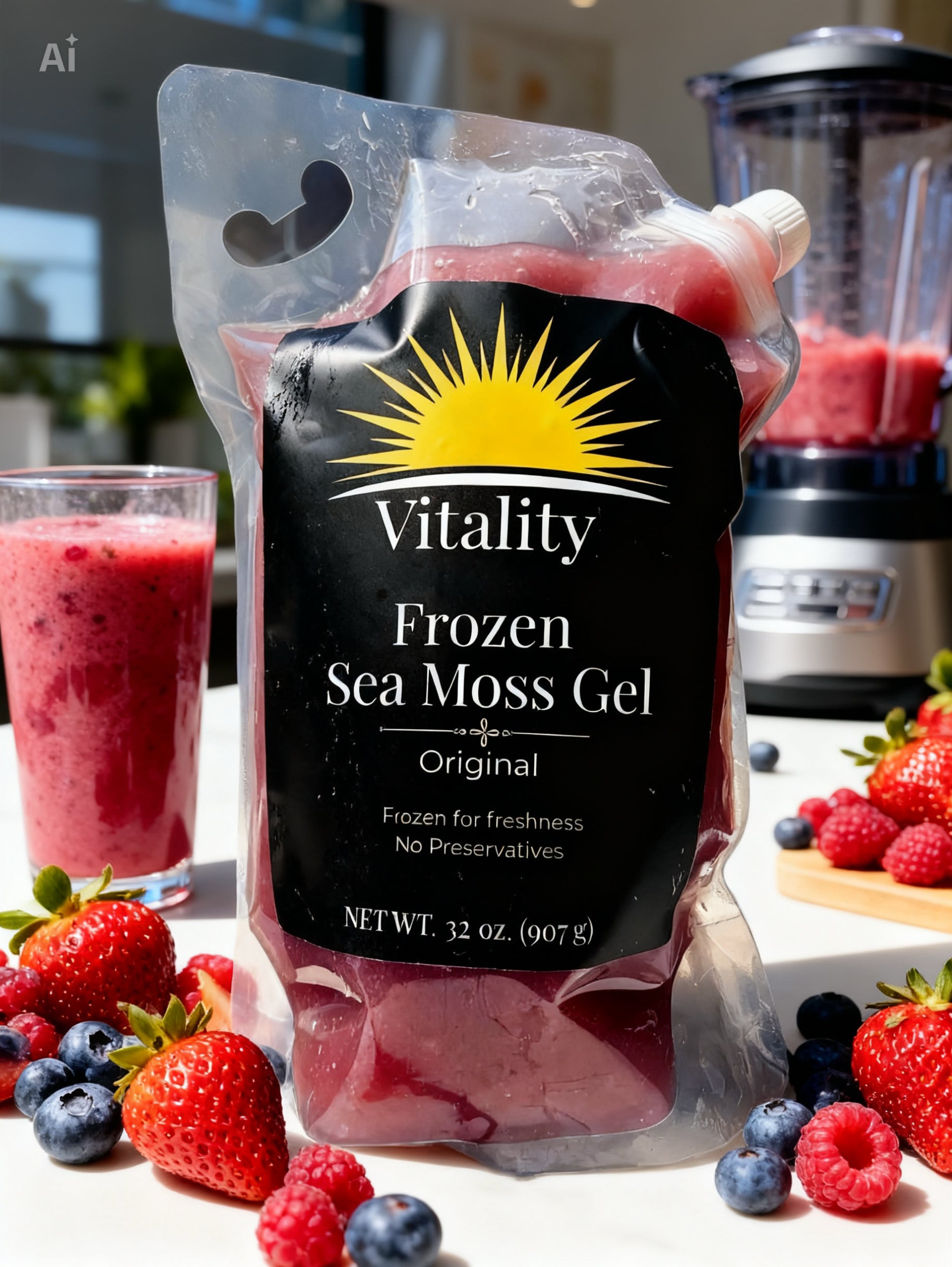 Wildcrafted Frozen Sea Moss Gel — 32oz Pouch